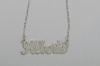 Silver single plate name necklace/personalized